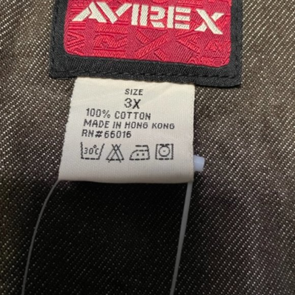 Mens Avirex USA Brown Denim Silver Button Down Jacket. Size 3X  Pockets 3X NWT - Picture 7 of 14